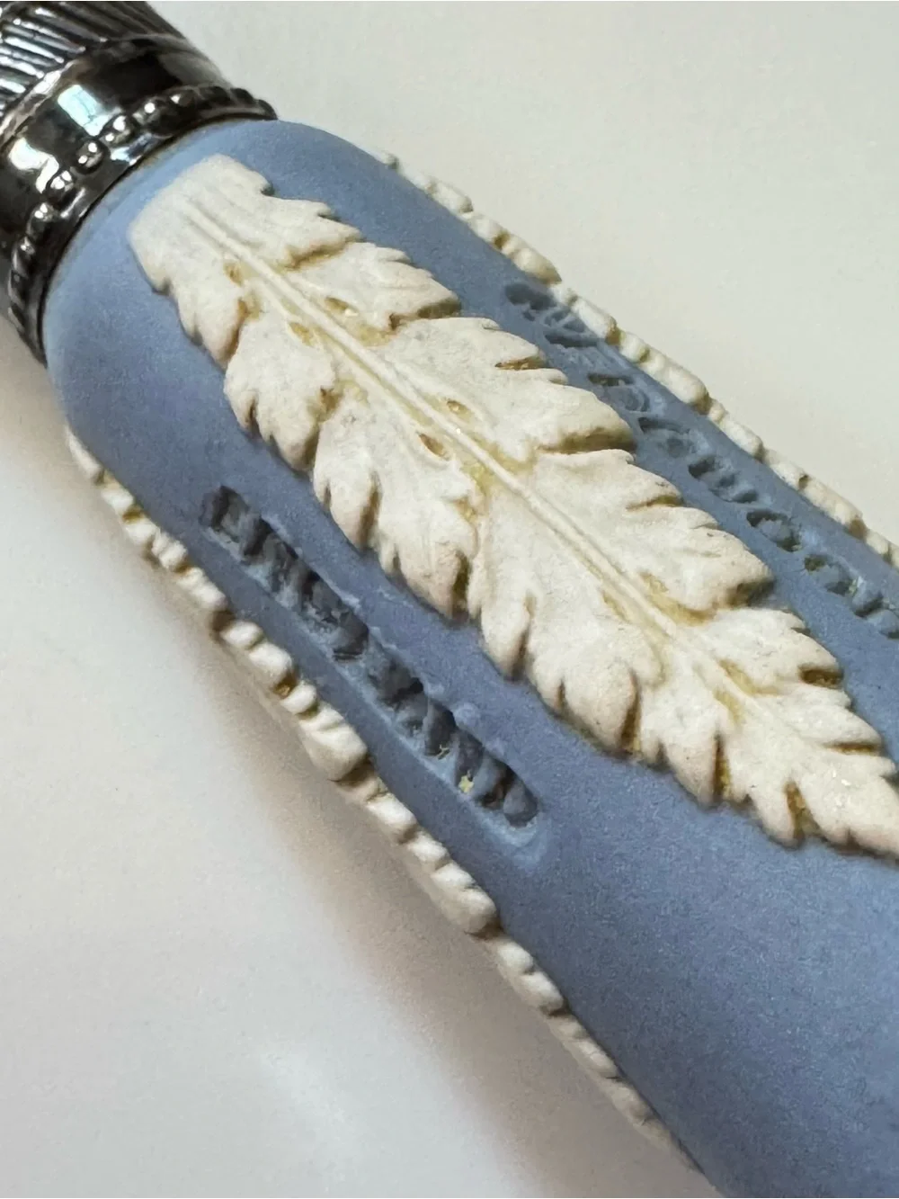 Wedgwood Cream on Lavender Blue Jasperware Cake Knife & Pickle Fork Set England